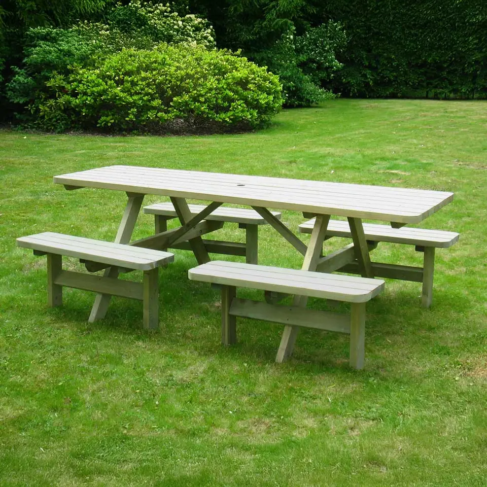 Family picknicktafel Comfort 240 cm met 4 rugleuningen – foto 4