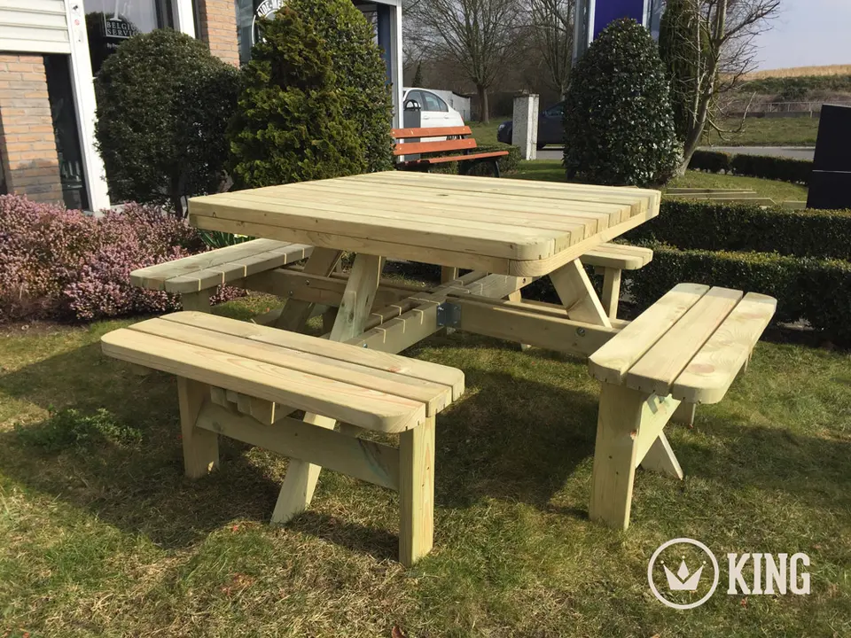 Vierkante picknicktafel KING® XXL